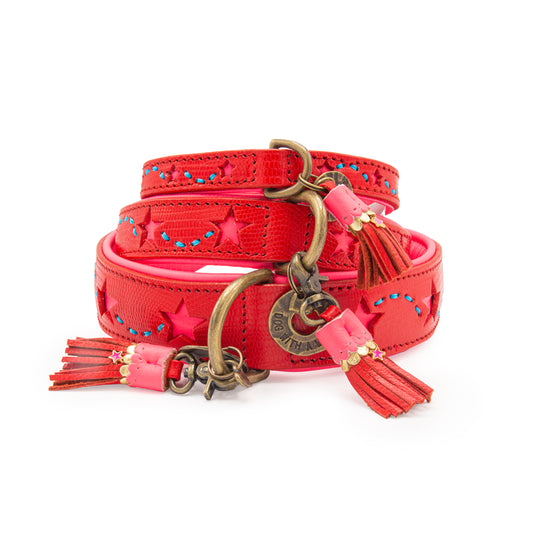 Pink star halsband